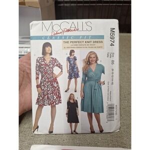 McCalls‎ M5974 Knit Dress Palmer Pletsch 8 10 12 14 16 Size B5 Talla Pattern